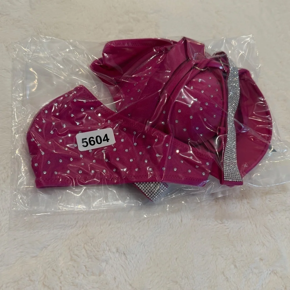 New! Set! Victoria's Secret Shine Strap Bikini Set Berry Blush Pink 45604 - Picture 13 of 13